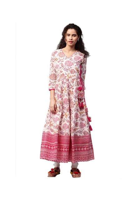 Jaipur Kurti Pink Printed Cotton Kurta Jaipur Kurti Pink Printed Cotton Kurta