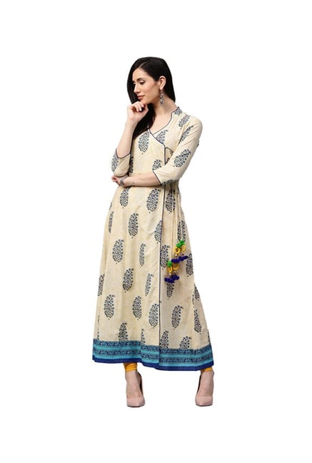 Jaipur Kurti Beige Printed Cotton Kurta Jaipur Kurti Beige Printed Cotton Kurta