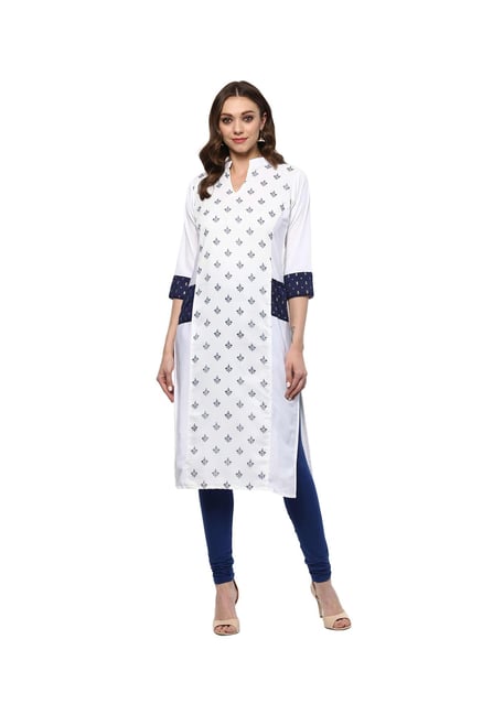 Ziyaa White Printed Chanderi Kurta Ziyaa White Printed Chanderi Kurta