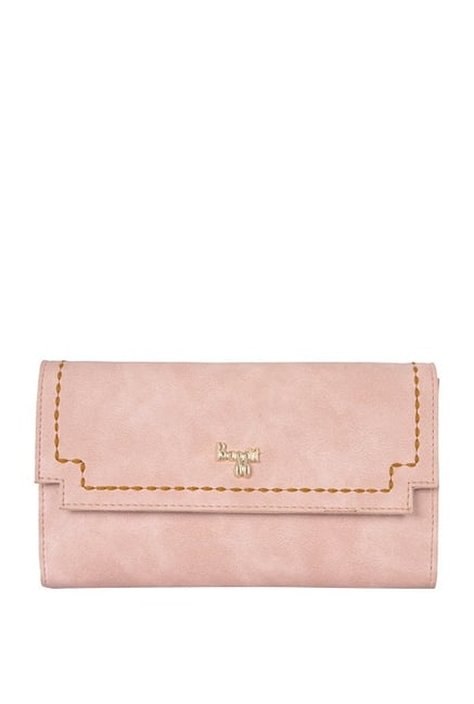 Baggit Mark Rose Pink Stitched Flap Wallet Baggit Mark Rose Pink Stitched Flap Wallet