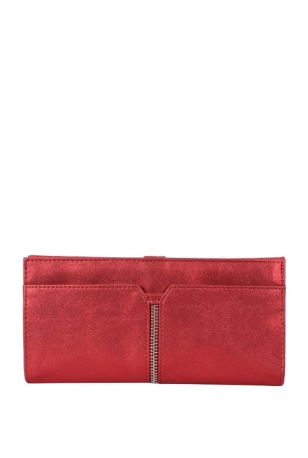 Baggit Mithiya Metallic Red Panelled Bi-Fold Wallet Baggit Mithiya Metallic Red Panelled Bi-Fold Wallet