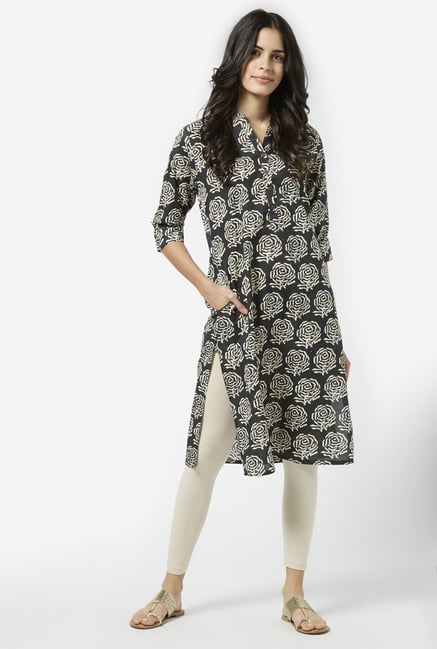 Utsa by Westside Black Pure Cotton Kurta Utsa by Westside Black Pure Cotton Kurta