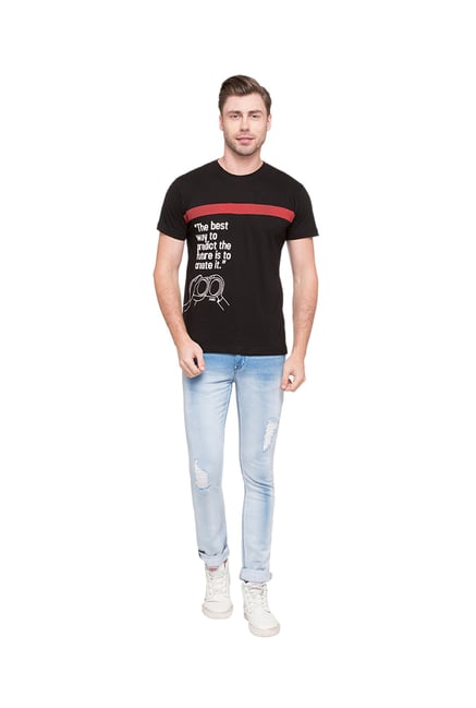 Globus Black Typography Print T-Shirt Globus Black Typography Print T-Shirt
