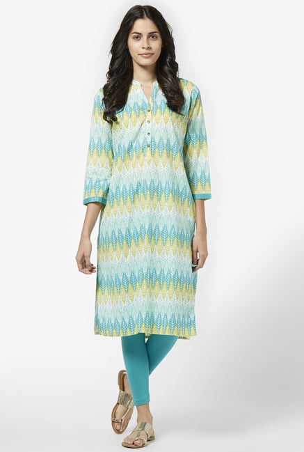 Utsa by Westside Lime Green Pure Cotton Kurta Utsa by Westside Lime Green Pure Cotton Kurta