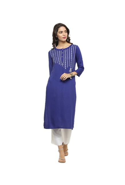 Varanga Blue Printed Kurta Varanga Blue Printed Kurta