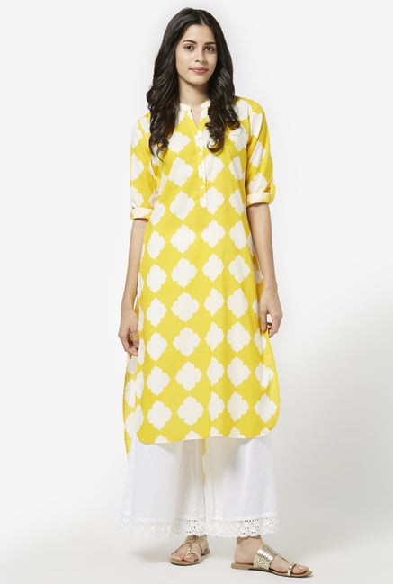 Utsa by Westside Yellow Pure Cotton Kurta Utsa by Westside Yellow Pure Cotton Kurta