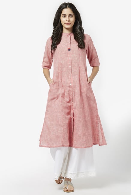 Utsa by Westside Red Pure Cotton Kurta Utsa by Westside Red Pure Cotton Kurta