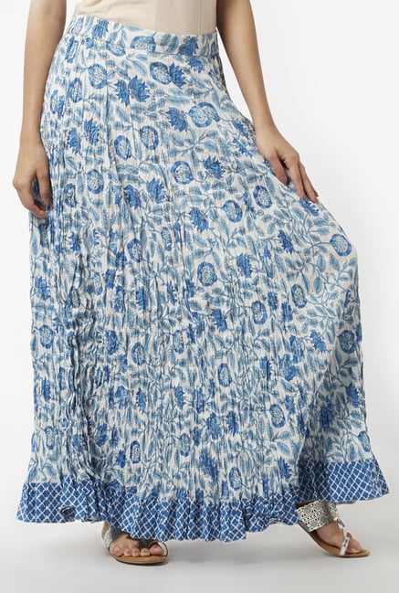 Utsa by Westside Blue Pure Cotton Skirt Utsa by Westside Blue Pure Cotton Skirt
