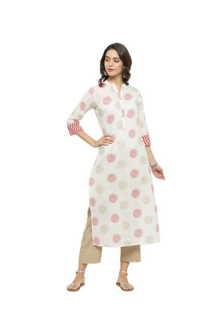 Varanga White Printed Cotton Kurta Varanga White Printed Cotton Kurta
