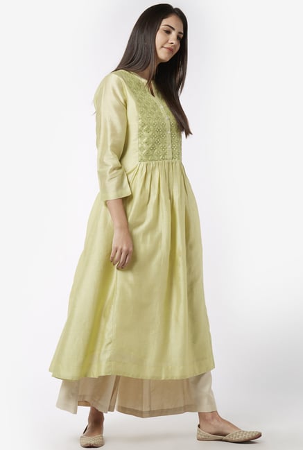 Zuba by Westside Lime Green Kurta with Chemise Zuba by Westside Lime Green Kurta with Chemise