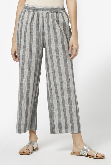 Utsa by Westside Grey Pure Cotton Palazzos Utsa by Westside Grey Pure Cotton Palazzos