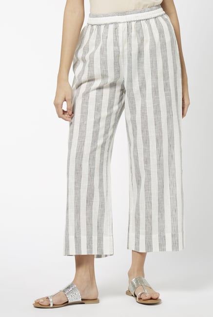 Utsa by Westside Off White Pure Cotton Palazzos Utsa by Westside Off White Pure Cotton Palazzos