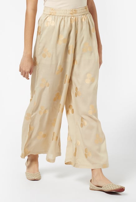 Zuba by Westside Beige Palazzos Zuba by Westside Beige Palazzos