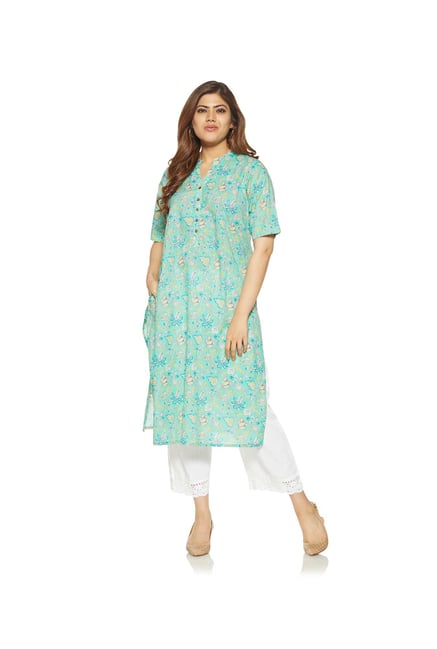 Diza curve by Westside Turquoise Pure Cotton Kurta Diza curve by Westside Turquoise Pure Cotton Kurta