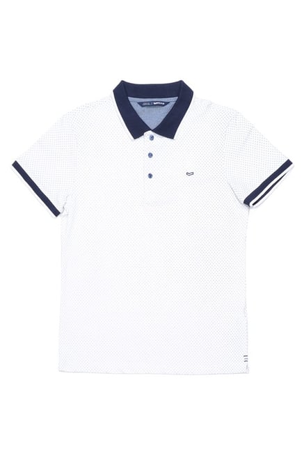 Gas White Cotton Lycra Polo T-Shirt Gas White Cotton Lycra Polo T-Shirt