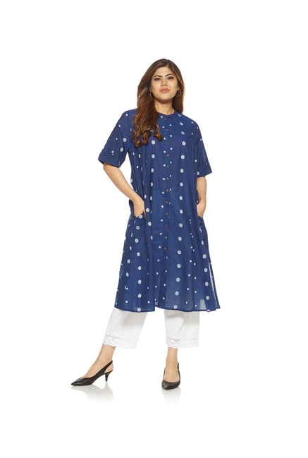 Diza curve by Westside Indigo Dotted Kurta Diza curve by Westside Indigo Dotted Kurta