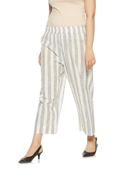 Diza curve by Westside Off White Pure Cotton Palazzos Diza curve by Westside Off White Pure Cotton Palazzos