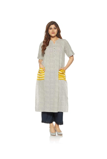 Diza curve by Westside Navy Checked Kurta Diza curve by Westside Navy Checked Kurta