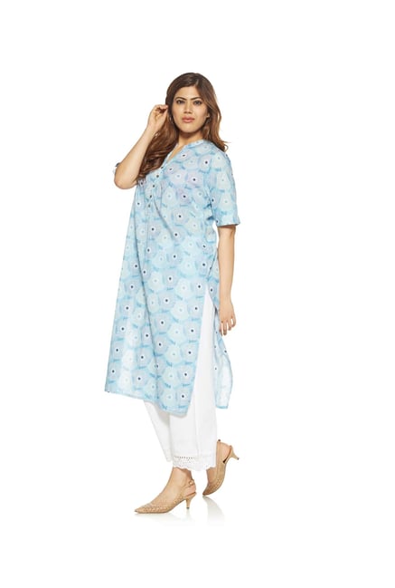 Diza curve by Westside Indigo Marigold Print Kurta Diza curve by Westside Indigo Marigold Print Kurta