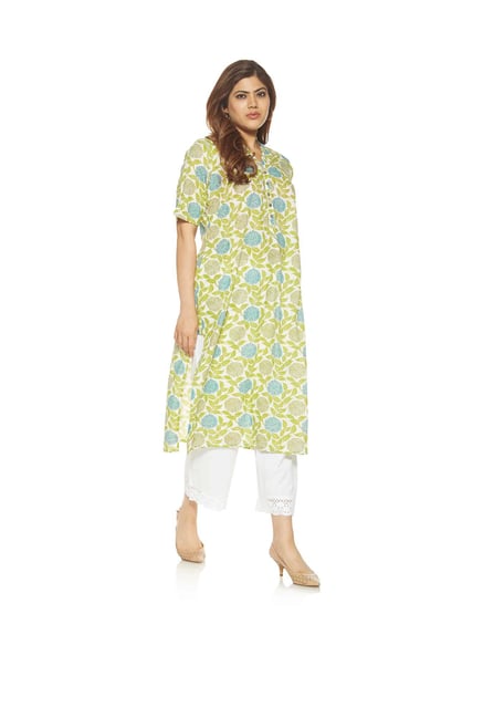 Diza curve by Westside Lime Green Pure Cotton Kurta Diza curve by Westside Lime Green Pure Cotton Kurta