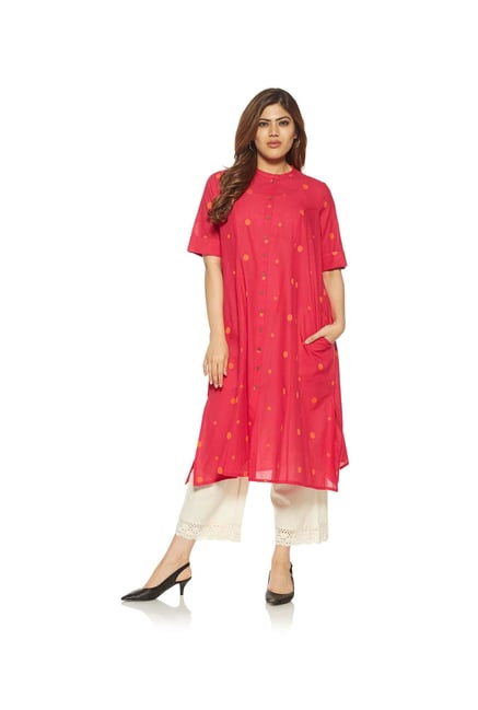 Diza curve by Westside Pink Dotted Kurta Diza curve by Westside Pink Dotted Kurta