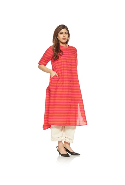 Diza curve by Westside Pink Pure Cotton Kurta Diza curve by Westside Pink Pure Cotton Kurta