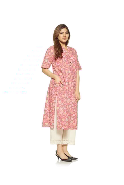 Diza curve by Westside Pink Pure Cotton Kurta Diza curve by Westside Pink Pure Cotton Kurta