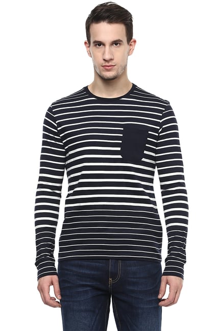 celio* Navy Full Sleeves Round Neck T-Shirt celio* Navy Full Sleeves Round Neck T-Shirt