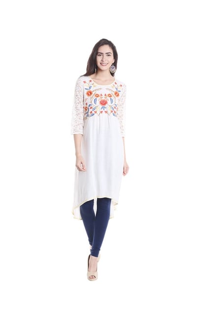 Fusion Beats White Printed Kurta Fusion Beats White Printed Kurta