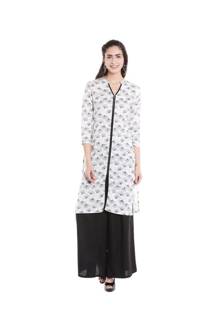 Fusion Beats Off White Printed Kurta Fusion Beats Off White Printed Kurta