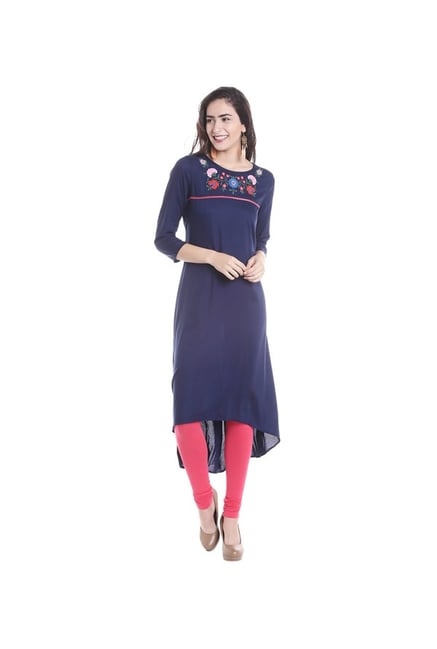 Fusion Beats Navy Printed Kurta Fusion Beats Navy Printed Kurta
