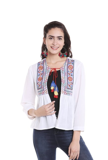 Fusion Beats White Printed Shrug Fusion Beats White Printed Shrug