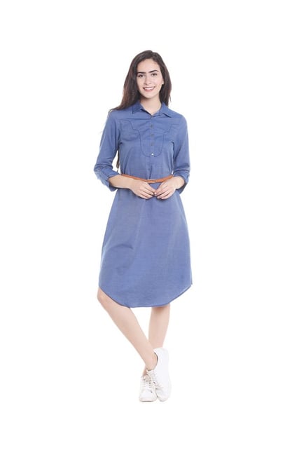 Fusion Beats Blue Below Knee Dress Fusion Beats Blue Below Knee Dress