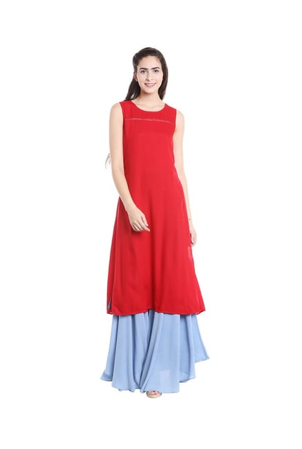 Fusion Beats Red Viscose Kurta Fusion Beats Red Viscose Kurta