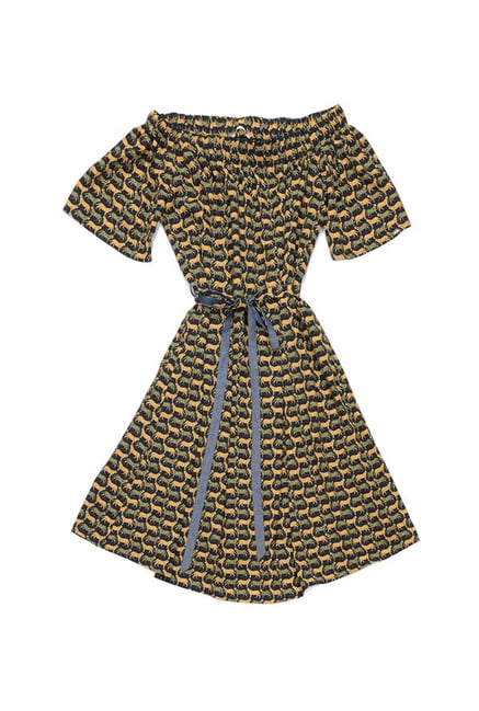 Gas Black Printed Above Knee Dress MIRKY DRESS Gas Black Printed Above Knee Dress MIRKY DRESS