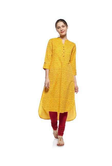 Zudio Yellow Floral Print Kurta Zudio Yellow Floral Print Kurta