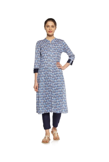 Zudio Blue Block Design Kurta Zudio Blue Block Design Kurta
