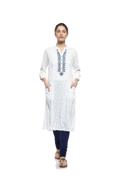 Zudio White Floral Kurta Zudio White Floral Kurta