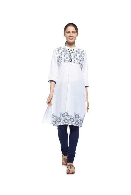 Zudio Navy Floral Print Kurta Zudio Navy Floral Print Kurta