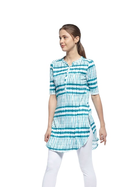 Zudio Teal Tie-Dye Kurti Zudio Teal Tie-Dye Kurti