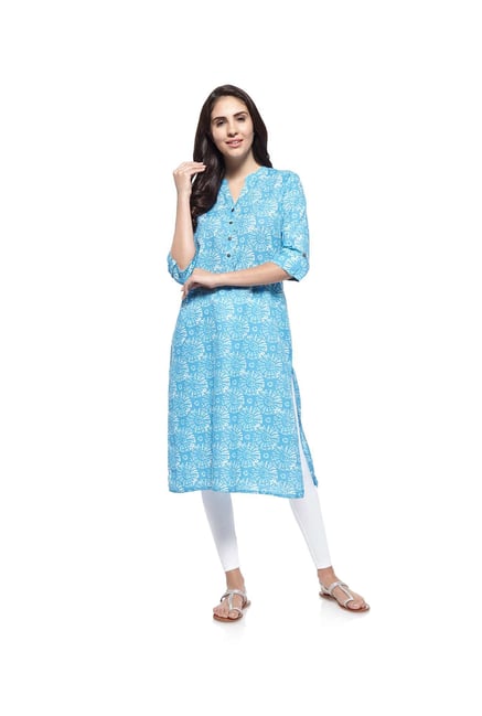Utsa by Westside Blue Pure Cotton Kurta Utsa by Westside Blue Pure Cotton Kurta