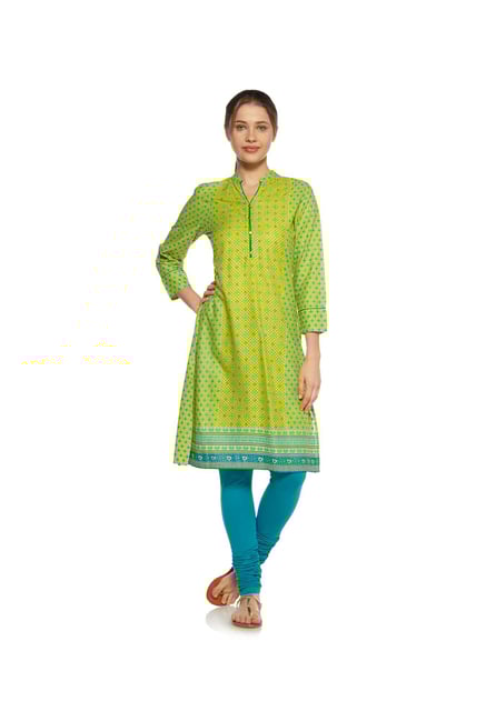 Zudio Lime Pixel Design Kurta Zudio Lime Pixel Design Kurta