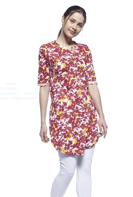 Zudio Red Floral Kurti Zudio Red Floral Kurti