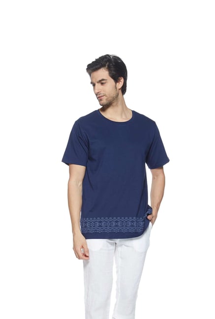 ETA by Westside Indigo Slim Fit Pure Cotton T-Shirt ETA by Westside Indigo Slim Fit Pure Cotton T-Shirt