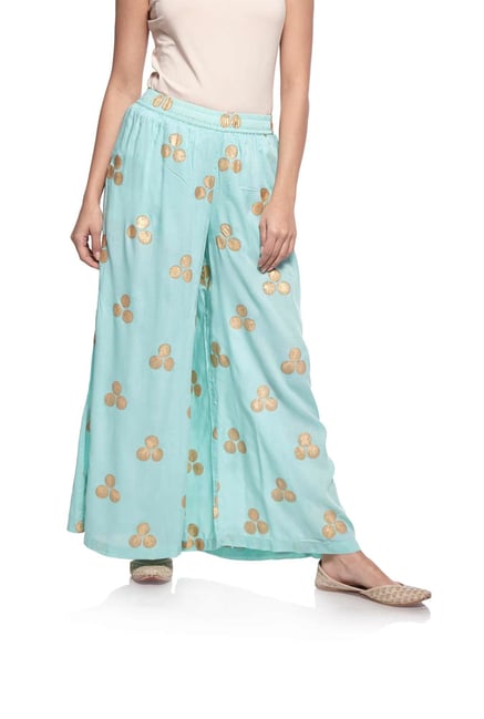 Zuba by Westside Light Turquoise Palazzos Zuba by Westside Light Turquoise Palazzos