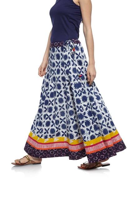 Zudio Navy Slim Fit Ethnic Skirt Zudio Navy Slim Fit Ethnic Skirt