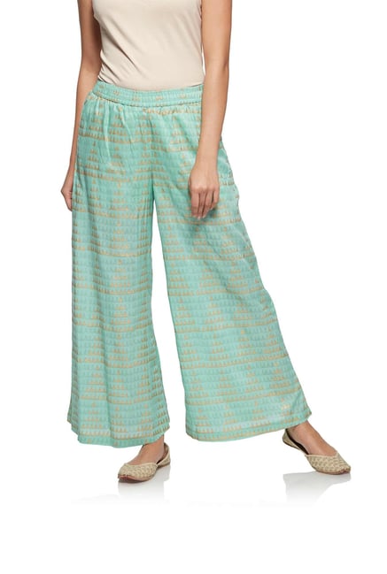 Zuba by Westside Light Turquoise Palazzos Zuba by Westside Light Turquoise Palazzos