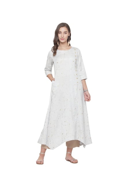 Varanga Metallic Printed Cotton Kurta Varanga Metallic Printed Cotton Kurta