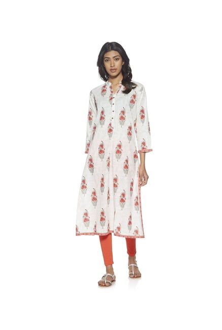 Utsa by Westside White Floral Printed Kurta Utsa by Westside White Floral Printed Kurta