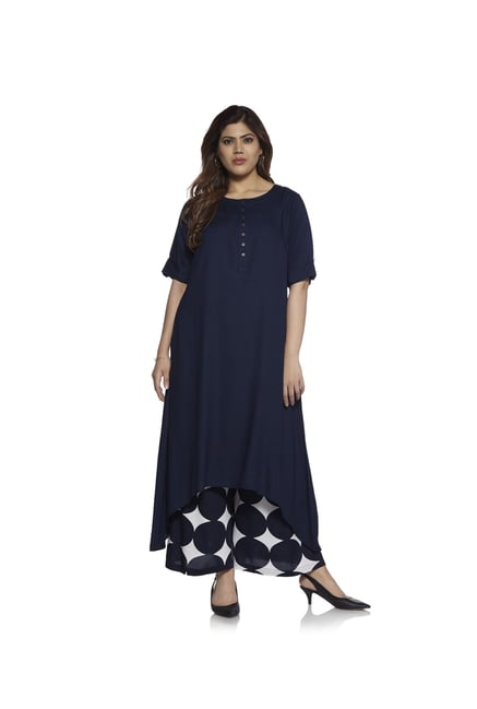 Diza curve by Westside Navy High-Low Kurta Diza curve by Westside Navy High-Low Kurta